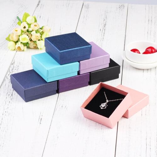 Multicolor 7X7X3cm Jewelry Boxes for Packaging Earring Jewlery Box Gift Cardboard Boxes Diy Jewelry Display Storage Packing Box