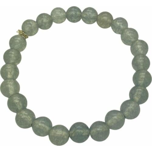 Gray Smoky Quartz 8 Mm Natural Stone Flexible Drawstring Women Men Bracelet Model