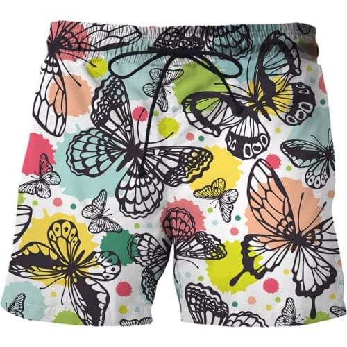 2021 New Men Shorts 3d Printed Short Quick Dry Swimwear Cartoon Butterfly Mens Vacation Shorts Male Drop Ship Men clothing