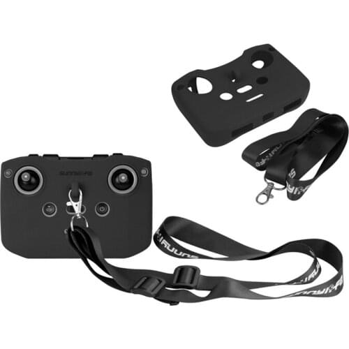 Remote control silicone case protective cover with neck lanyard strap for dji mavic air 2 drone transmitter
