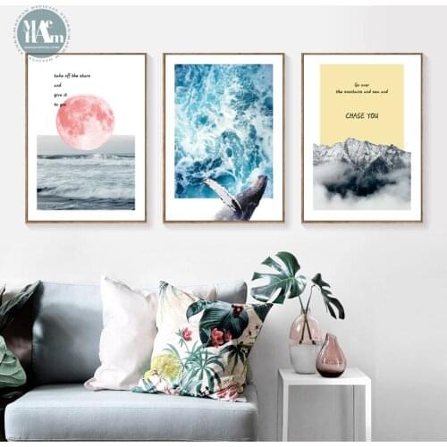 Nordic Decoration sea Lanscape Wall Art Canvas Poster and Print Canvas Painting Decorative Picture for Living Room Home Decor