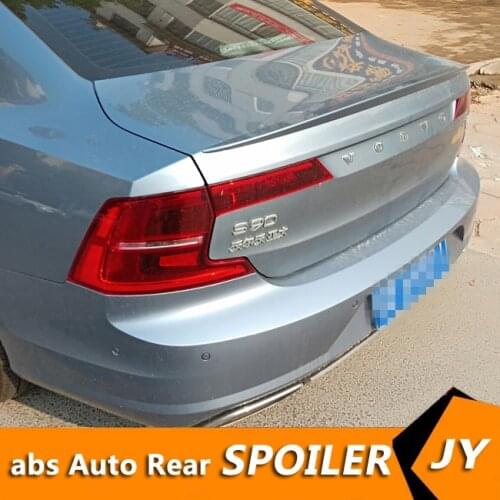 For Volvo S90 Spoiler 2018-2019 Volvo S90 spoiler High Quality ABS Material Car Rear Wing Primer Color Rear Spoiler