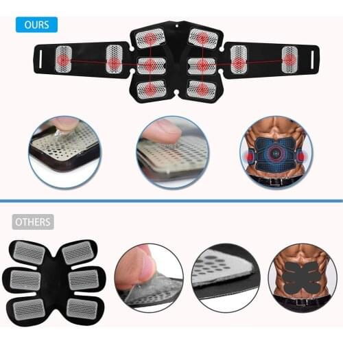 Abdominal EMS Muscle Stimulator USB Charging ABS Gel Pad Stimulator Belt Slimming Bandage Vibration Fitness Equipments Slimming