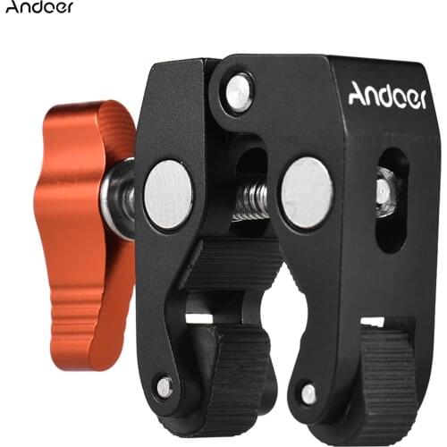 Andoer Super Clamp Crab Clamp With 1/4 inch & 3/8 inch Screw Holes for Shoulder Bracket/Monitor/Photography Lamp/Umbrellas
