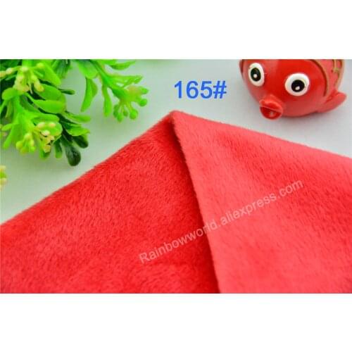 165# Red Color Super Soft Short Hair 2-3mm Fleece Fabric Velvet Microfiber Velboa for DIY Patchwork Toy Shoes Sofa Pillow