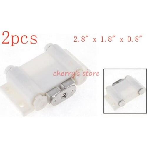 Cupboard Door Double Magnetic Head Catch Latch White 2.8" Long 2 Pcs