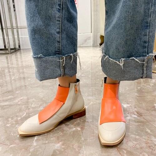 2021 new spring shoes women ankle boots plus size 22-26.5cm length 2-colors stitching boots women Individual design women shoes