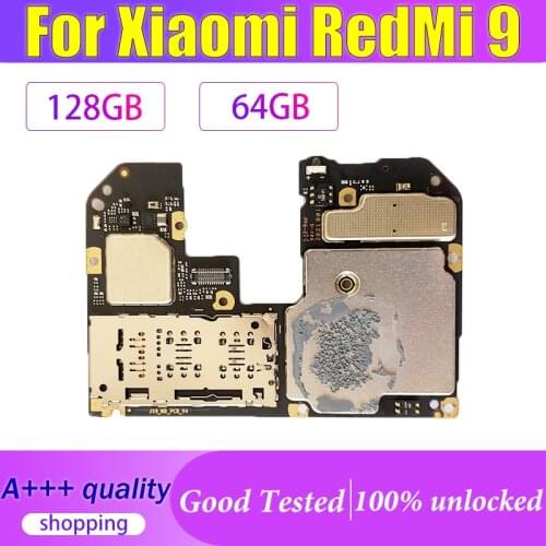 For Xiaomi RedMi 9 Motherboard Mainboard Logic Board Original Global version Work Well Unlocked Main Circuits Board 128GB