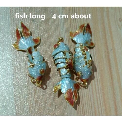 5pcs Cloisonne Filigree Fancy Fish Charms Cute Enamel Vivid Swing Goldfish Pendant DIY Earrings Bracelet Jewelry Making