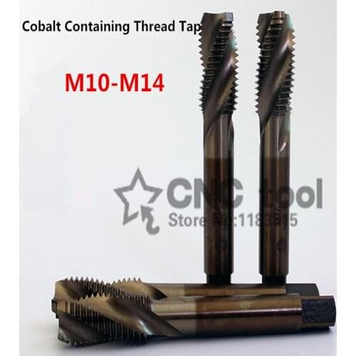 5PCS M10-M14 containing cobalt HSS machine taps Spiral groove tap special stainless steel screw tap (M10/M12/M14/M10*1/M12*1)