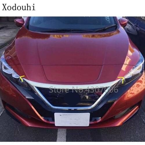 Car Cover Bumper Engine ABS Chrome Trim Front Grid Grill Grille Frame Edge 1pcs For Nissan Leaf 2017 2018 2019 2020