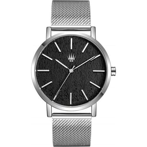 PRIVATE SILVER BLACK STELL MESH WATCH 417461330