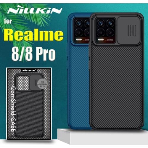 For Realme 8 Pro Case NILLKIN Slide Camera Protect Lens Protection Privacy Hard Frosted Textured Fiber Cover on Realme8 Pro