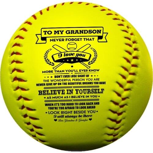 Grandpa And Grandma To My Grandson I Will Never Outgrow A Place In Your Heart – softball Birthday Graduation Christmas Gift