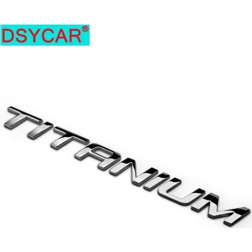 DSYCAR 1Pcs 3D Metal TITANIUM Car Side Fender Rear Trunk Emblem Badge Sticker Decals for Ford EcoBoost EDGE Explorer