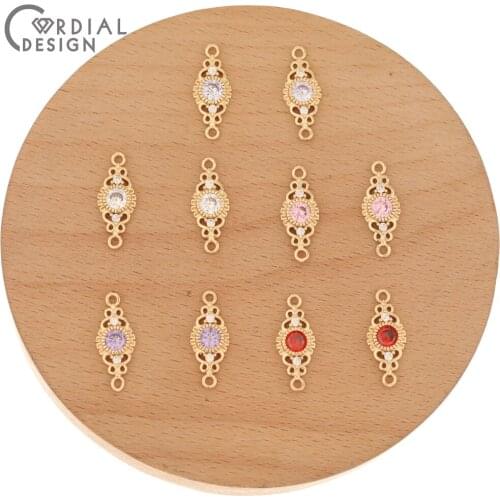 Cordial Design 100Pcs 8*20MM Jewelry Findings & Components/Hand Made/CZ Charms/DIY Making/Jewelry Accessories/Crystal Connectors