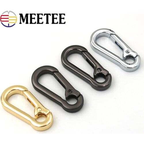 Meetee 5/10pcs Metal Lobster Buckle Keychain Snap Spring Hook Bag Strap Chain Hang Clasp DIY Connecting Buckles Accessories