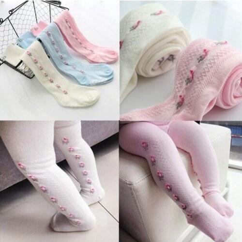 2017 New Lovely Baby Girl Tights Cotton Pantyhose Girl Spring and Autumn Girl Kid Tights Hollow out design Girls Bowknot Tights