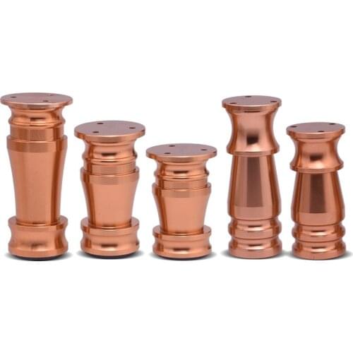 European Furniture Leg Rose Gold Aluminum Alloy Cabinet Foot Adjustable Bathroom Cupboard TV Cupboard Sofa Furniture Support Leg