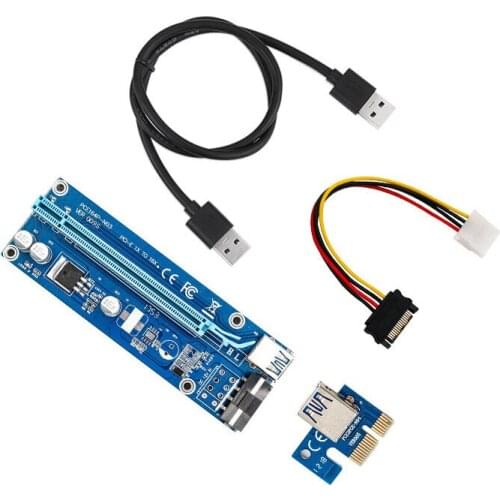 PCI-E Adapter Card PCI-E 1X to 16X Extension Cable 4Pin Dedicated USB 3.0 Image Adapter Board for BTC Mining