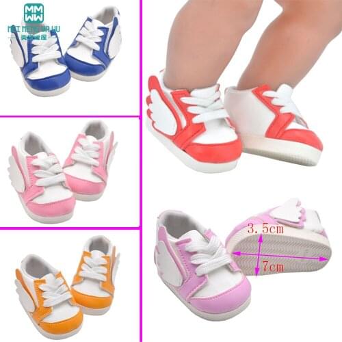 7cm Doll shoes for 17inch 43cm new born doll and American doll accessories New rose red knit casual shoes