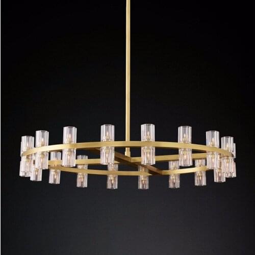 Post-modern copper chandelier simple light Luxury crystal lamp high-end atmospheric durable for bedroom/dining room/living room