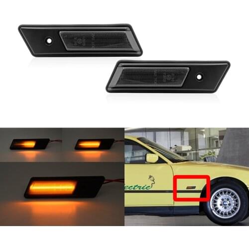 2x Dynamic Blinker Amber Led Side Marker Light Turn Signal Lamp For BMW E36 3-Series M3 316i 318i 318is 320i 325i 1990-1996