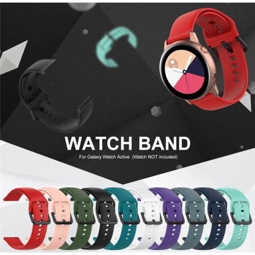 20mm L/S size Replacement Sports Soft Silicone Watch Band Wrist Strap for Samsung Galaxy Watch Active SM-R500 100pcs Good Price