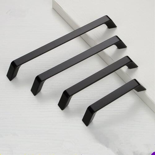 96/128/160/192/224mm Black Finish Piano European Style Garden Cabinet Handle Knob Door Pull Kitchen drawer Furniture handle