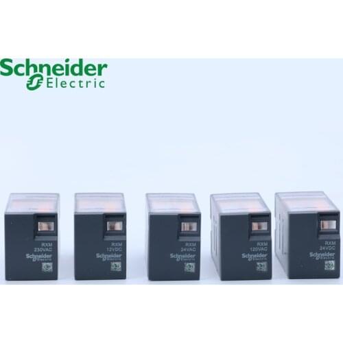 Schneider electric RXM miniature plug-in relays with LED(5pieces)RXM4L 4CO 3A 12 VDC-110 VDC 24 VAC-230 VAC electromagnetic