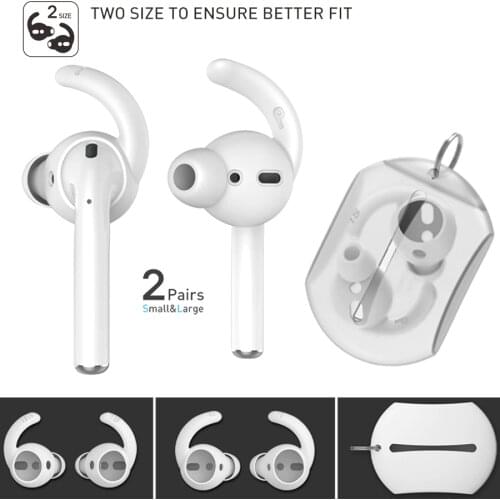 Ahastyle Silicone Earbuds Eartips Cover + Eartips Headphone Storage Box for Airpods Case Airpods 2 Accessories