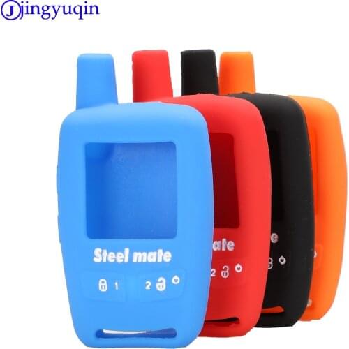 Jingyuqin Remote Silicone Rubber Case For Matte Steel key Iron General Red Bat 8006 Car Alarm Remote Control Key