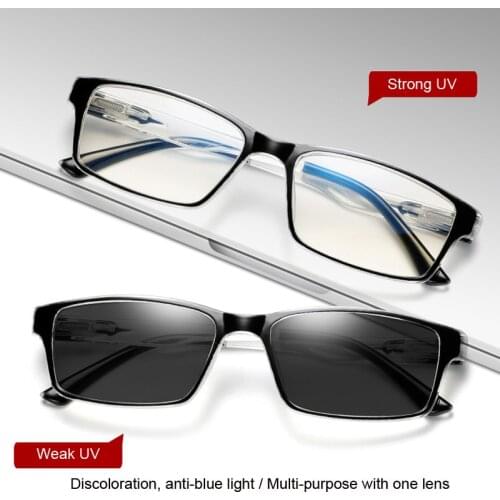 Photochromic Sunglasses Chameleon Lens Clear Anti Blue Ray Light Blocking Computer Glasses Gamer For Men Women Eyeglasses Frame