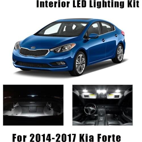 9pcs White Canbus Bulbs Car LED Interior Ceiling Light Kit Fit For Kia Forte 2014 2015 2016 2017 Map Dome Glove Box License Lamp