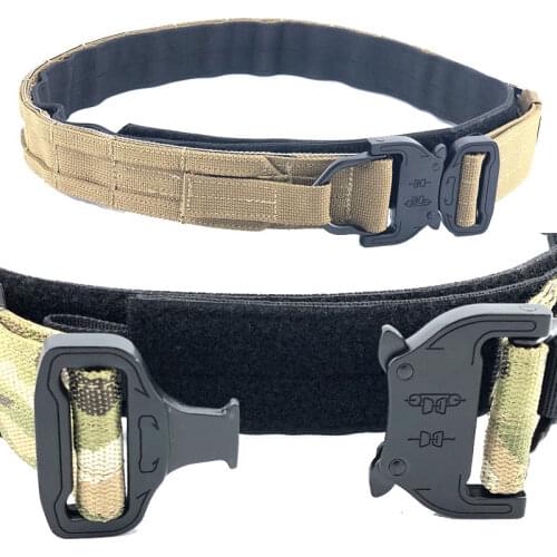 Multicam Battle Belt Tactical Military Airsoft Molle Belt Army Training Shooting Gear Men Hunting Double Layer Belt Equipment