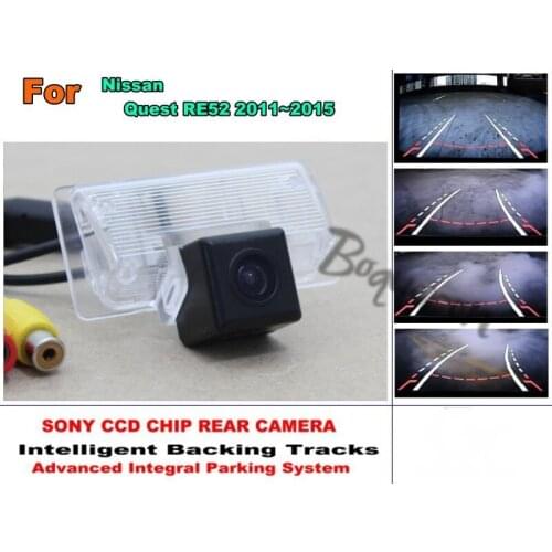 Smart Tracks Chip Camera HD CCD Intelligent Dynamic Parking Car Rear View Camera For Nissan Quest RE52 2011~2015