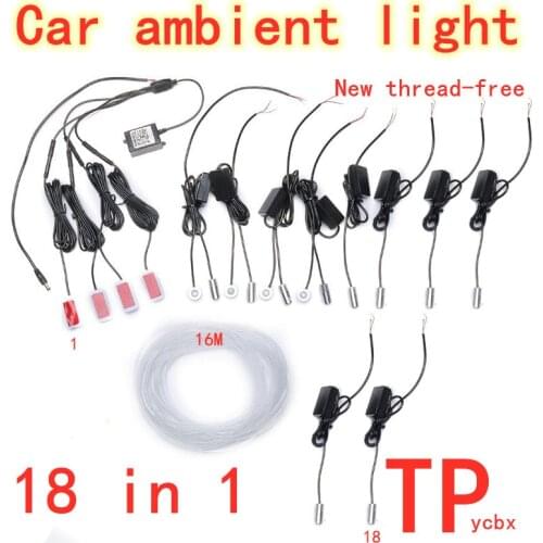 Car Interior Lighting Atmosphere Strips 12V Auto LED Strip EL Wire Set Car Decoration Neon Lamp Flexible Rope Tube Ambient Light