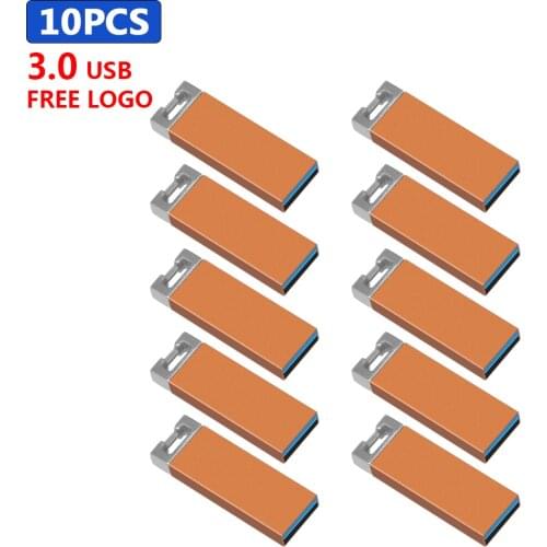 Bulk 10pcs free Customize logo USB 3.0 USB Waterproof Flash Drive Metal 8GB 32GB 64GB 128GBHigh Speed usb Memory Stick Pen drive