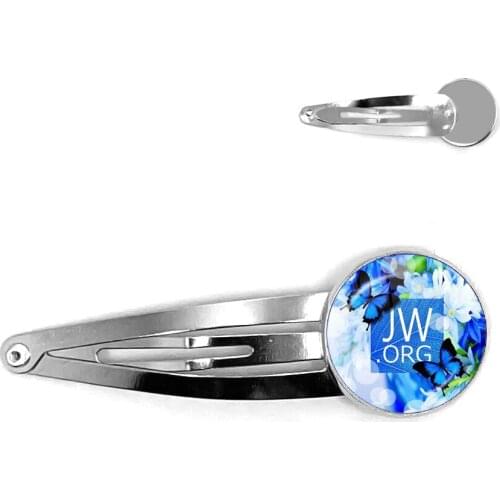 2020 New Arrival JW.ORG Silver-plated Hairpin Steampunk Jehovahs Witnesses Photo Glass Cabochon Hair Pin Jewelry For Women Gift