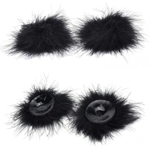 1Pair Disposable Nipple Cover Pasties Bra Feather Adhesive Nipple Covers Pads Body Breasts Stickers