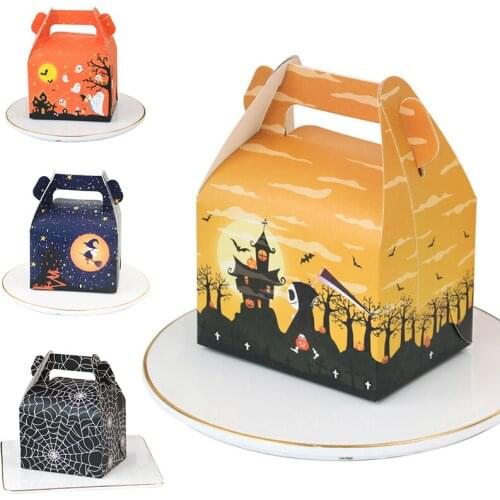 1Pc Halloween Candy Box Paper Gift Boxes Trick or Treat Kids Gift Pumpkin Ghost Candy Bags Halloween Party Decoration Supplies