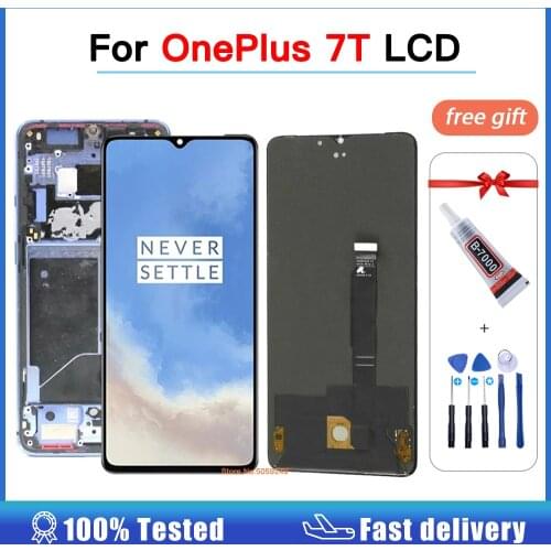 100% Original 6.55" Display Replacement For OnePlus 7T AMOLED LCD Screen Touch Digitizer Assembly for one plus 7T Display Screen