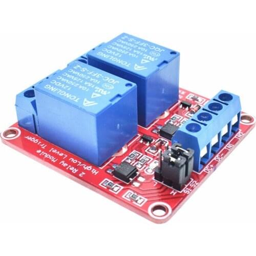 5V 12V 24V 2 Channel 2 Road Relay Module with Optocoupler Isolation Supports High and Low Level Trigger