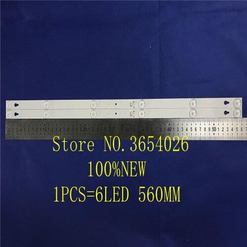 4Pieces/lot 6LED(6V) 560mm LED Backlight Strip for L32P1A 4C-LB3206-HR03J HR01J 32D2900 32HR330M06A5 V5 100%NEW