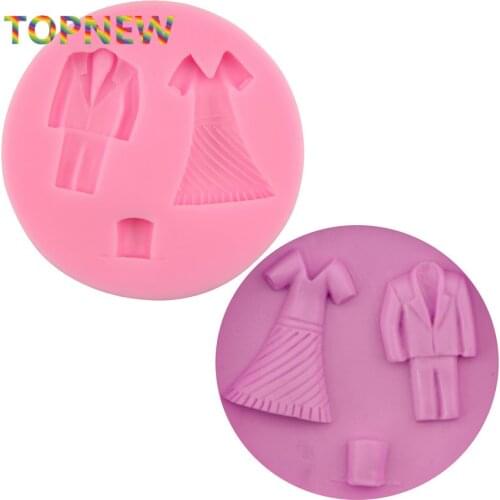 Paragraph fondant cake dress suit tool abrasive soap liquid silicone mold C2921