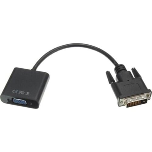 Black DVI-D 24+1 Pin Male to VGA 15Pin Female Active Cable Adapter Converter Video Monitor Connector Electrical Equipment
