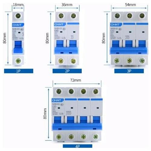 Air circuit breaker NXB-63 1P 1A 2A 3A 6A 10A 16A 20A 25A 32A 40A 63A 230V 220V 50HZ 60HZ Miniature Circuit breaker MCB NEW DZ47