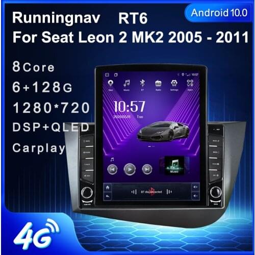 9.7" Android 10.1 For Seat Leon 2 MK2 2005 - 2011 Tesla Type Car Radio Multimedia Video Player Navigation GPS RDS