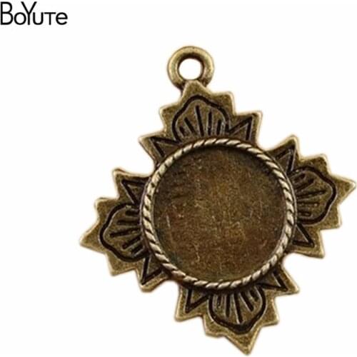 BoYuTe (40 Pieces/Lot) 12MM Cabochon Setting Pendant Blanks Vintage Diy Jewelry Accessories Parts