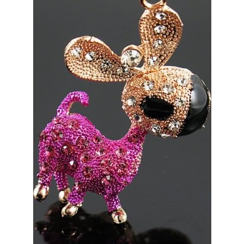 Lovely mini donkey HandBag Keyring Crystal Keychain For Car Purse Bag Buckle key holder key chains for women the best gifts